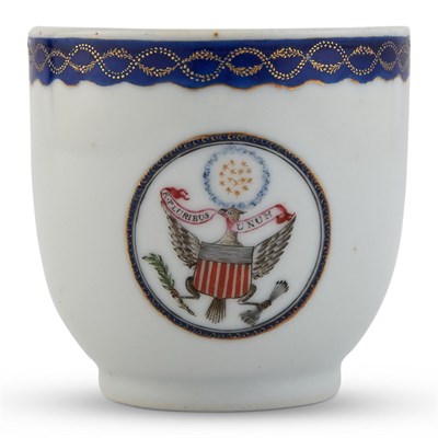Lot 123 - Chinese Export Porcelain Great Seal of the United States Handled Cup