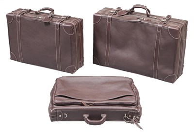 Lot 384 - Nest of Three Italian Leather Suitcases...