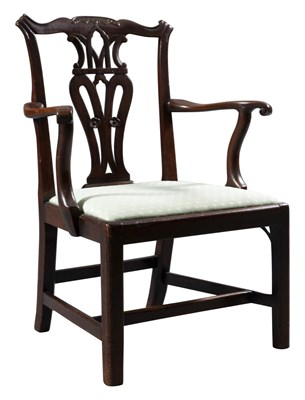 Lot 294 - George III Mahogany Open Armchair Height 37...