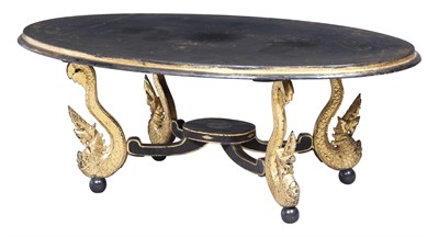 Lot 352 - Gilt and Black Painted Low Table Height 17 1/2...