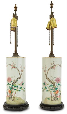 Lot 181 - Pair of Chinese Porcelain Lamps Height 25 3/4...