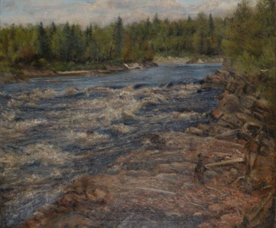 Lot 96 - 20th Century School Black River Inscribed...
