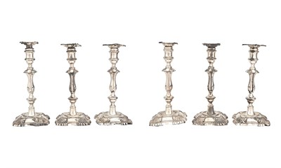 Lot 216 - Set of Six Assembled English Sterling Silver...