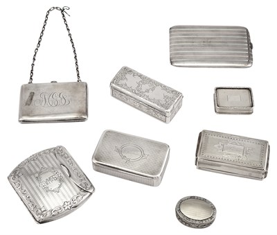 Lot 213 - Group of Silver Snuff Boxes and Cigarette...