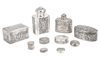 Lot 224 - Group of Continental Silver Dresser and Pill...