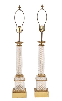 Lot 188 - Pair of Empire Style Gilt-Bronze and Cut Glass...