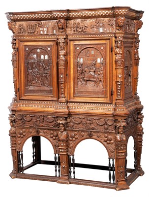 Lot 36 - Northern European Mother-of-Pearl Inlaid Oak...