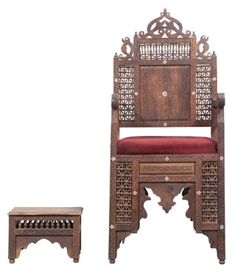 Lot 160 - Middle Eastern Hardwood Mother-of-Pearl Inlaid...