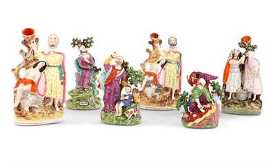 Lot 189 - Group of Six Staffordshire Pottery Biblical...