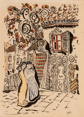 Lot 44 - Bela Kadar Hungarian, 1877-1955 Stroll in the...