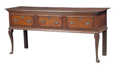 Lot 40 - Provincial George II Oak and Elm Welsh Dresser...