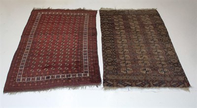 Lot 434 - Two Turkoman Rugs An Afghan rug together with...