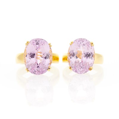Lot 2223 - Two High Karat Gold and Kunzite Rings