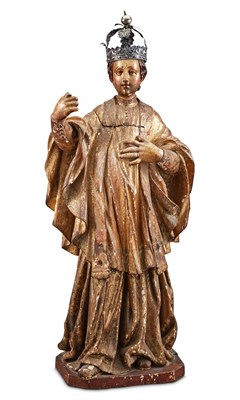 Lot 20 - French Polychrome and Parcel-Gilt Figure of...