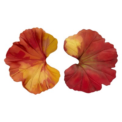 Lot 168 - JAR Paris Pair of Aluminum Geranium Leaf Earclips