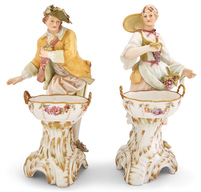Lot 298 - Pair of KPM Polychrome Decorated Porcelain...