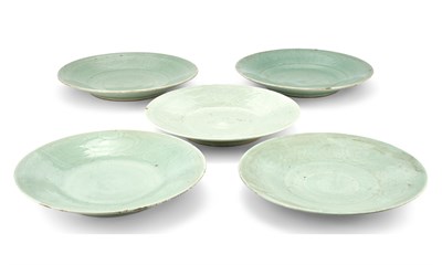 Lot 258 - Five Chinese Celadon Porcelain Chargers