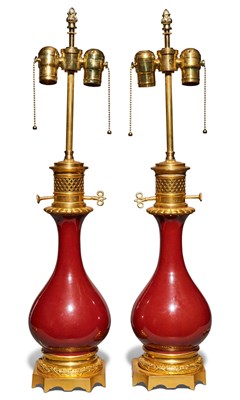 Lot 157 - Pair of Chinese Oxblood Glazed Vases