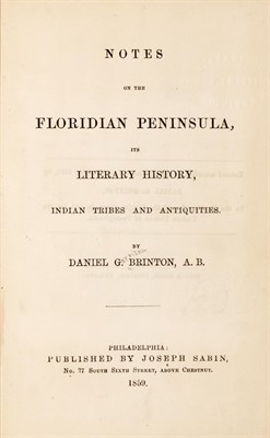 Lot 104 - [FLORIDA] BRINTON, DANIEL G. Notes on the...