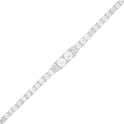 Lot 86 - Platinum and Diamond Bracelet