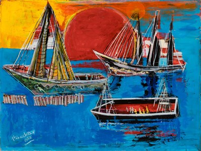 Lot 90 - Nahum Tschacbasov Russian, 1899-1984 Ships at...