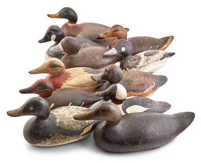 Lot 320 - Group of Eleven Carved and Painted Wood Duck...