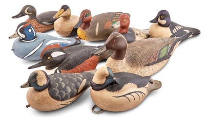 Lot 321 - Group of Carved and Painted Wood Duck Decoys...