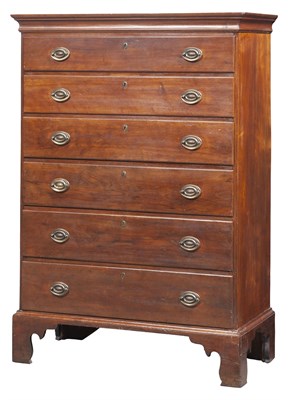 Lot 253 - Cherry Tall Chest of Six Drawers