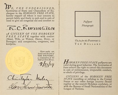 Lot 234 - MORLEY, CHRISTOPHER Passport. Hoboken Free...