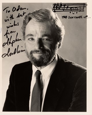 Lot 5246 - Inscribed by Stephen Sondheim with a bar in his hand