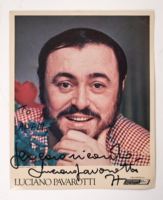 Lot 5234 - Inscribed photograph of Luciano Pavarotti