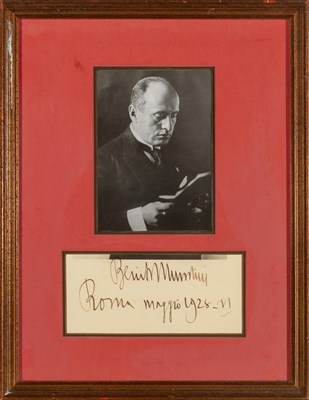 Lot 128 - The Collection of Barbara Cook MUSSOLINI,...