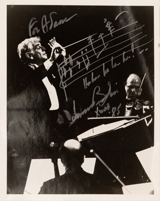 Lot 5173 - Inscribed by Leonard Bernstein with a bar in his hand