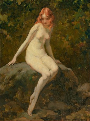 Lot 1081 - Warren Davis American, 1865-1928 Nymph Nude in...