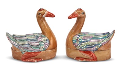 Lot 1233 - Pair of Chinese Export Style Porcelain Duck...