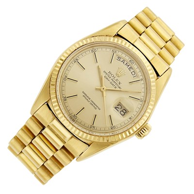 Lot 95 - Rolex Gold 'Day-Date' Wristwatch, Ref. 1803