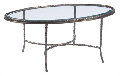 Lot 362 - Louis XVI Style Glass Top Metal Low Table...