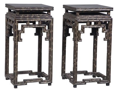 Lot 375 - Chinese Style Faux Bamboo Gilt-Decorated...