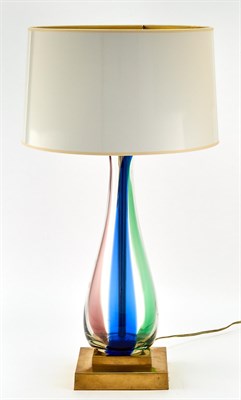 Lot 359 - Murano Glass Lamp On a brass base. Height 24...
