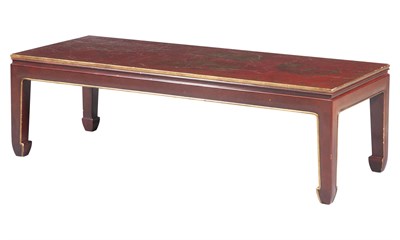 Lot 398 - Chinese Red Lacquer and Gilt Decorated Low...