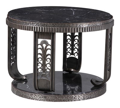 Lot 18 - Edgar Brandt Style Marble and Wrought Iron...