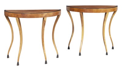 Lot 175 - Pair of Biedermeier Style Part Ebonized...