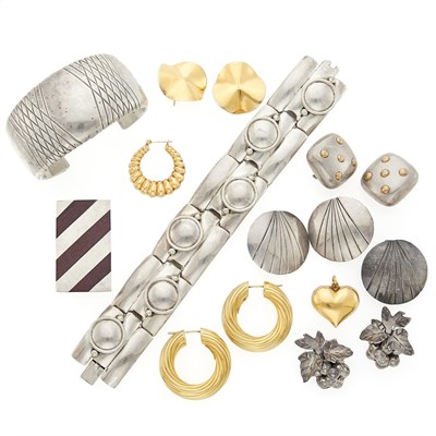 Lot 1230 - Group of Silver and Gold Jewelry