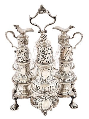 Lot 7 - American Silver Cruet Frame Bailey & Kitchen,...