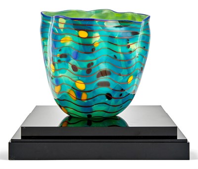 Lot 509 - Dale Chihuly Blown Glass Ocean Macchia Basket...