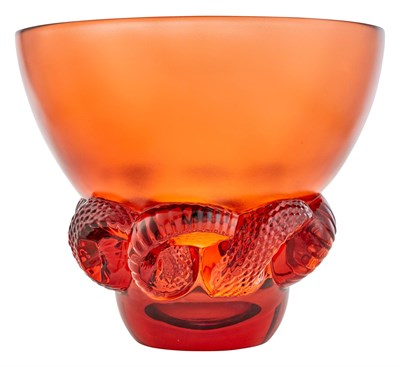 Lot 274 - Lalique Molded Glass Boa Vase From the Mythic...