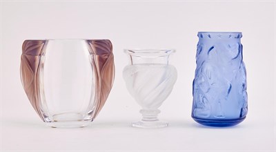 Lot 273 - Three Lalique Molded Glass Vases Comprising an...