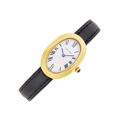 Lot 102 - Cartier Paris Gold 'Baignoire' Wristwatch, Ref. 78094