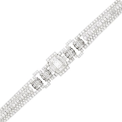 Lot 111 - Platinum and Diamond Bracelet