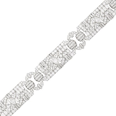 Lot 126 - Platinum and Diamond Bracelet